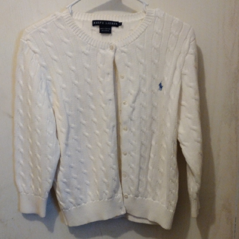 Ralph Lauren Men's Cream Cardigan Sweater